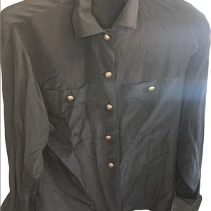 Saks Fifth Avenue Black Long Sleeve Blouse